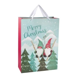 Geschenktüte Wichtel/Baum, Ski, 33 X 46 Cm Geschenkverpackungen