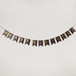 Sale Girlande Happy Birthday, Holo/schwarz, 4 Meter Geburtstag