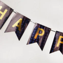 Sale Girlande Happy Birthday, Holo/schwarz, 4 Meter Geburtstag