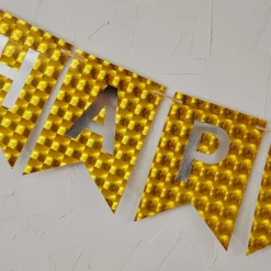 Sale Girlande Happy Birthday, Holo/gold, 4 Meter Geburtstag