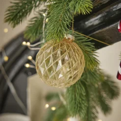 Sale Glaskugel Dekor, Rauten/gold, 8 Cm Weihnachtsbaumschmuck