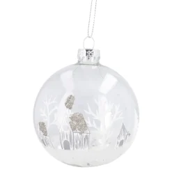 New Glaskugel Haus, Weiß/silber/transparent, 8 Cm Weihnachtsbaumschmuck