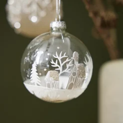 New Glaskugel Haus, Weiß/silber/transparent, 8 Cm Weihnachtsbaumschmuck