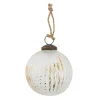 Best Glaskugel Längsrillen, Creme/gold, 7 Cm Weihnachtsbaumschmuck