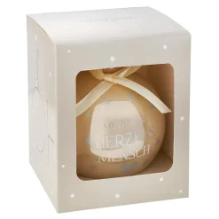 Online Glaskugel Spruch, Herzensmensch/champagner/glänzend, 10 Cm Weihnachtsgeschenke|Weihnachtsbaumschmuck