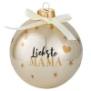 Clearance Glaskugel Spruch, Mama/champagner/glänzend, 10 Cm Weihnachtsgeschenke|Weihnachtsbaumschmuck
