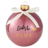 Sale Glaskugel Spruch, Mama/dunkelrosa/glänzend, 10 Cm Weihnachtsgeschenke|Weihnachtsbaumschmuck