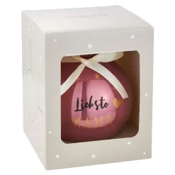 Sale Glaskugel Spruch, Mama/dunkelrosa/glänzend, 10 Cm Weihnachtsgeschenke|Weihnachtsbaumschmuck