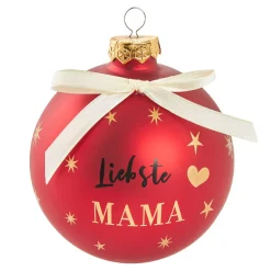 Best Glaskugel Spruch, Mama/rot/matt, 10 Cm Weihnachtsgeschenke|Weihnachtsbaumschmuck