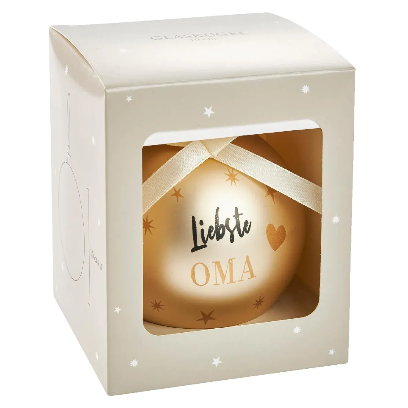 Online Glaskugel Spruch, Oma/champagner/matt, 10 Cm Weihnachtsgeschenke|Weihnachtsbaumschmuck