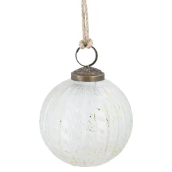 Best Glaskugel Zopf, Creme/gold, 7 Cm Weihnachtsbaumschmuck