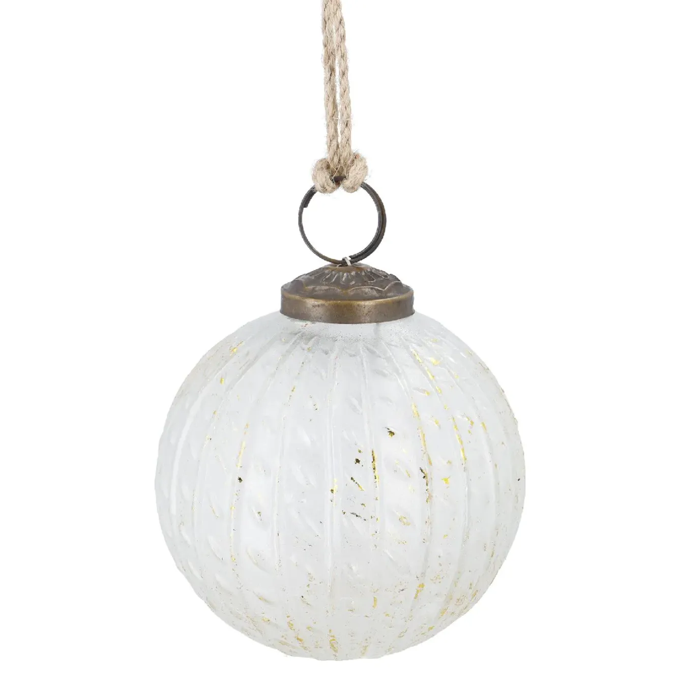 Best Glaskugel Zopf, Creme/gold, 7 Cm Weihnachtsbaumschmuck