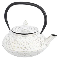 Clearance Gusseisen Teekanne, Weiß Shop The Geschenk|Küche
