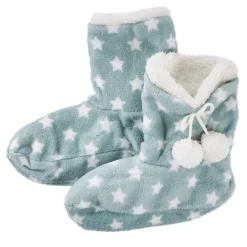 Sale Hausschuhe Bootie, Sterne/grün, Größe 40-42 Geschenkideen|Fashion
