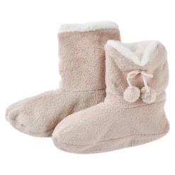 Best Hausschuhe Bootie, Uni/beige, Größe 37-39 Fashion