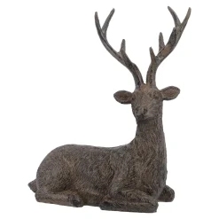 Discount Hirsch Antik, Struktur/sitzend, 18 Cm Figuren|Weihnachtsdeko
