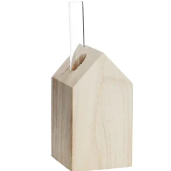 Hot Holzhaus Mit Glasrohr, Natur, 18 Cm Hochzeitsdeko|Vasen & Kunstblumen