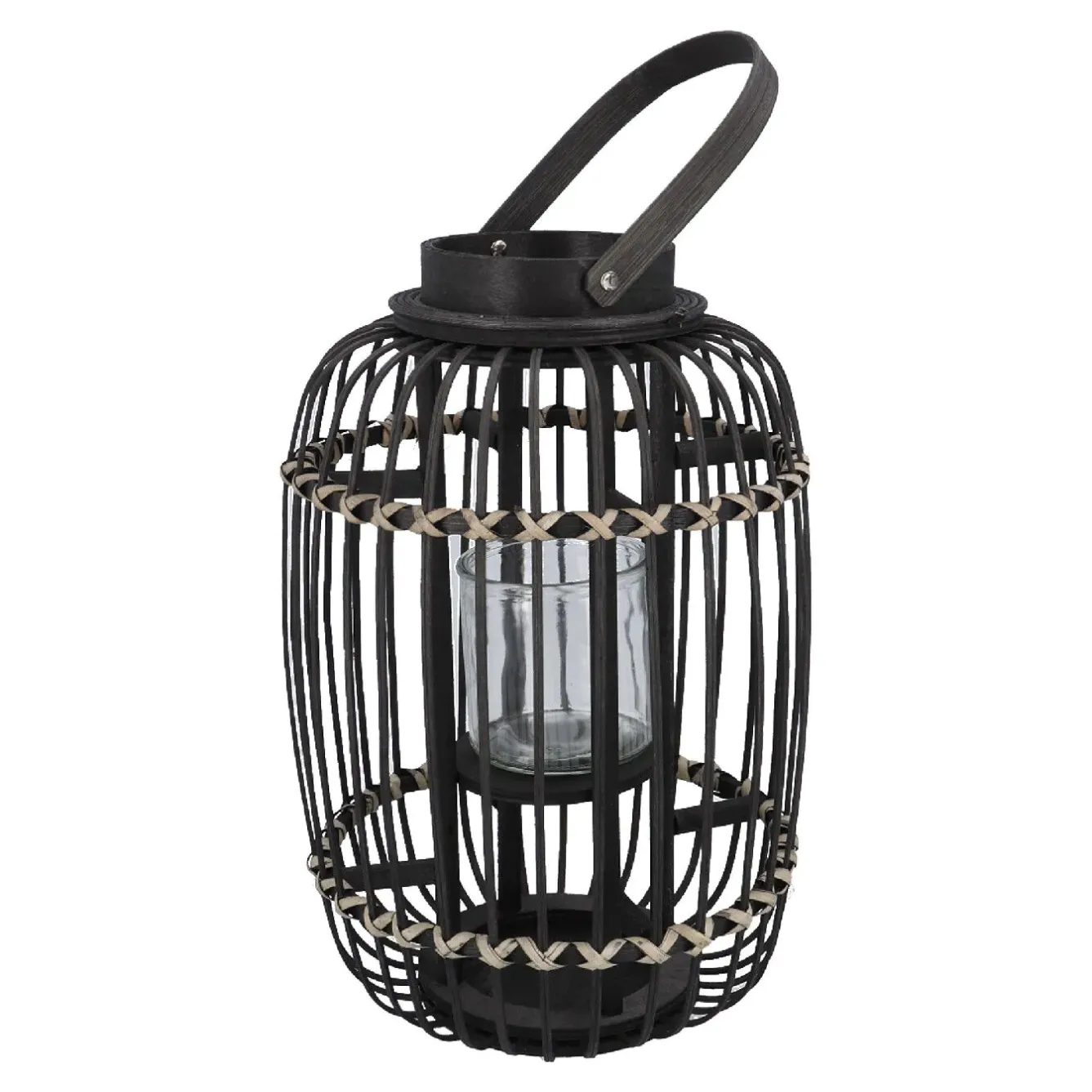 Outlet Holz-Laterne Hefei, Schwarz, 39 Cm Geschenkideen|Windlichter & Laternen