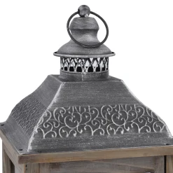 Discount Holz-Laterne Medan, Braun-gewischt, 57.5 Cm Standesamt- Und Traudeko|Raumdeko Hochzeit