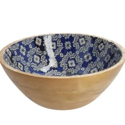 Online Holzschale Motiv, Blau/weiß, 30 Cm Schalen & Tabletts