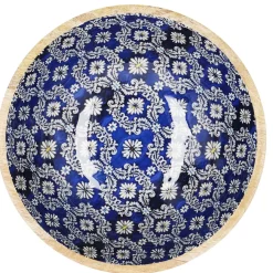 Online Holzschale Motiv, Blau/weiß, 30 Cm Schalen & Tabletts