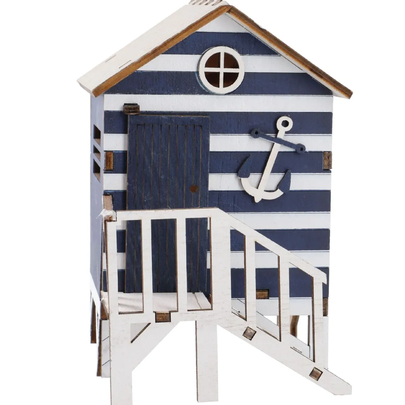 Discount Holz-Strandhaus, Blau, 16 Cm Deko-Objekte