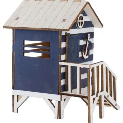 Discount Holz-Strandhaus, Blau, 16 Cm Deko-Objekte