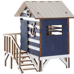Discount Holz-Strandhaus, Blau, 16 Cm Deko-Objekte
