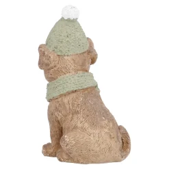New Hund Mit Mütze, Schal/sitzend, 11 Cm Figuren|Weihnachtsdeko