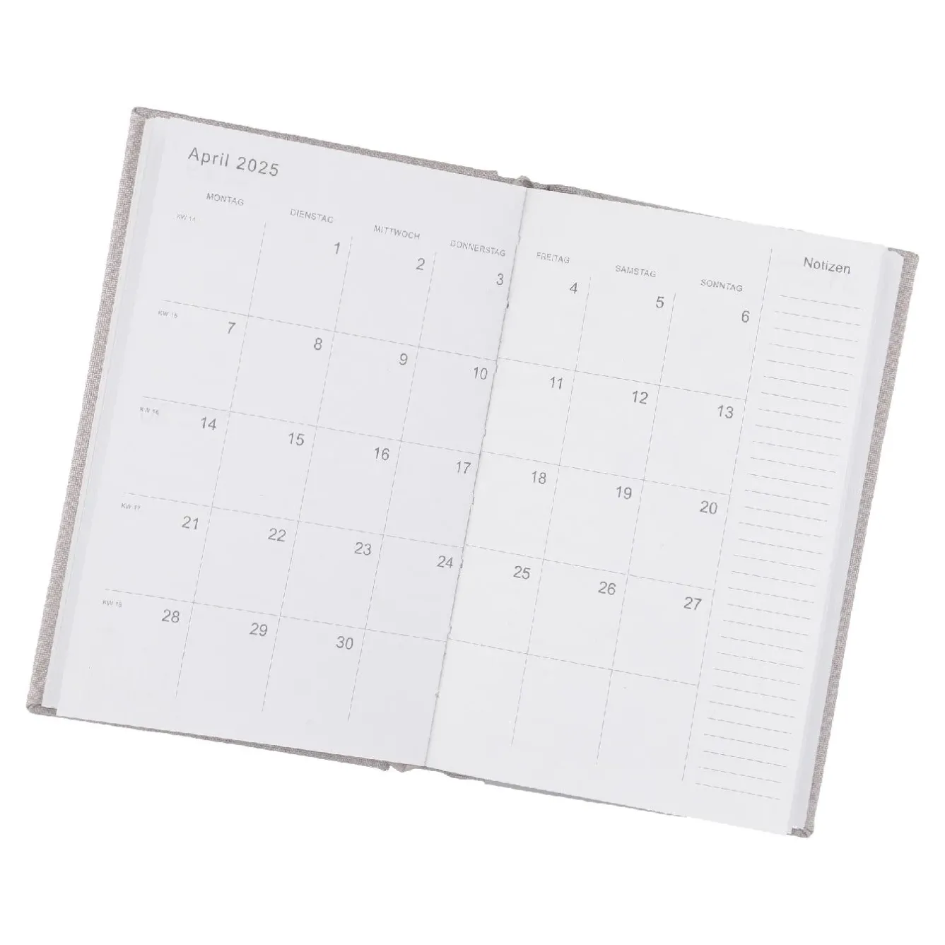 Outlet Kalender Textil, A6, Hellgrau Kalender & Planer