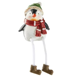 Clearance Kantenhocker Pinguin, Schal/rot, 9 Cm Figuren|Weihnachtsdeko