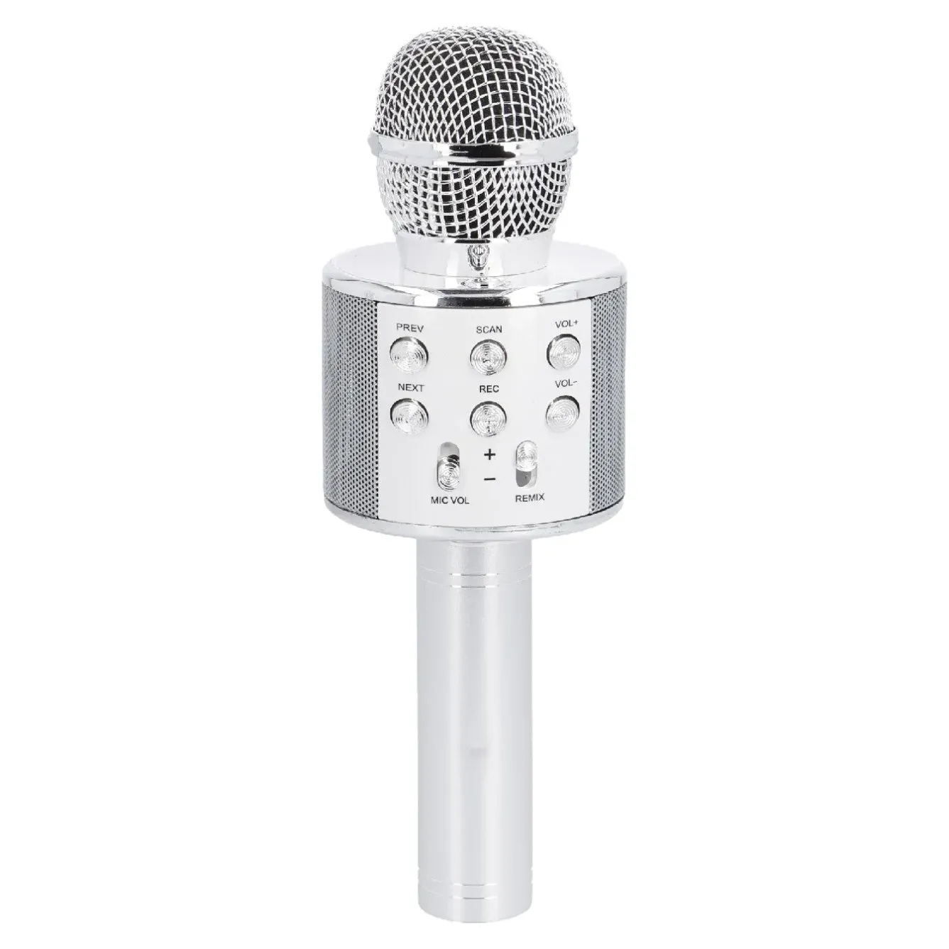 Outlet Karaoke Mikrofon, Silber, 23 Cm Geschenkideen|Gadgets