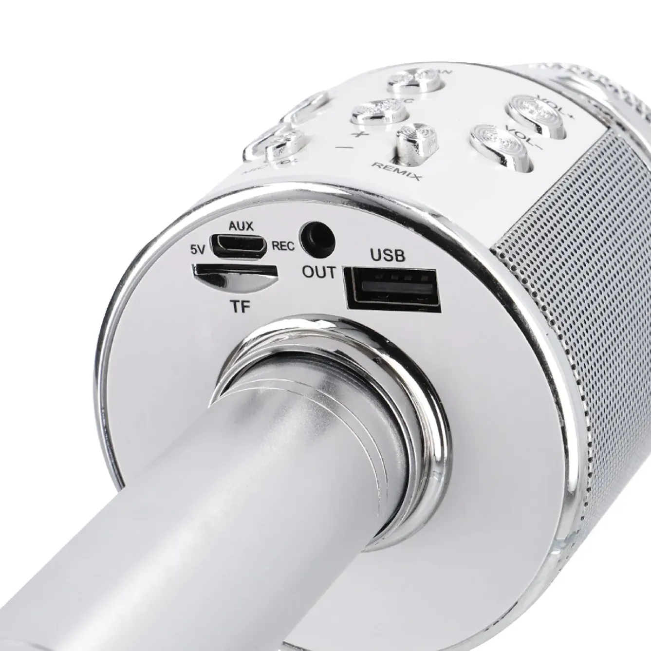 Outlet Karaoke Mikrofon, Silber, 23 Cm Geschenkideen|Gadgets