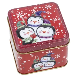 Discount Keksdose Mini, Pinguin/rot, 8 X 8 X 6 Cm Weihnachtsbäckerei|Weihnachten