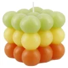 Outlet Kerze Bubbles, Eckig, Grün/gelb/orange, 8 X 8 X 8 Cm Kerzen & Kerzenständer|Weihnachtskerzen