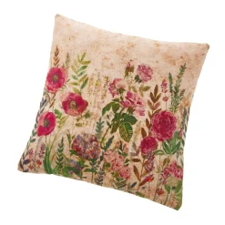 Online Kissen Blumen, Beige/rot, 45 Cm Textilien