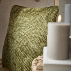 Outlet Kissen Chenille, Grün, 45 X 45 Cm Textilien