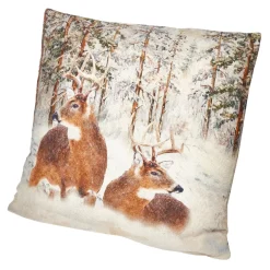 Outlet Kissen Hirsch/Schnee, 45 X 45 Cm Textilien|Weihnachtsgeschenke