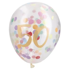 Sale Konfetti-Ballon Geburtstag, 50, 6 Stück Geburtstag