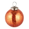 Hot Kugel Craquele, Glatt/orange, 7.5 Cm Weihnachtsbaumschmuck