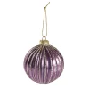 Online Kugel Dekor, Rillen/lila, 8 Cm Weihnachtsbaumschmuck