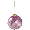 Clearance Kugel Relief, Quadrate/lila/gold, 10 Cm Weihnachtsbaumschmuck