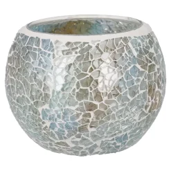 Discount Kugel-Windlicht Mosaik, Hellblau/silber, 10 X 8 Cm Windlichter & Laternen|Kerzen & Kerzenständer