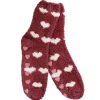 Discount Kuschelsocken Anti-Rutsch, Herzen/bordeaux Fashion|Weihnachtsoutfit