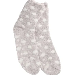 New Kuschelsocken Anti-Rutsch, Punkte/flieder Geschenkideen|Fashion