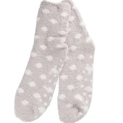 New Kuschelsocken Anti-Rutsch, Punkte/flieder Geschenkideen|Fashion