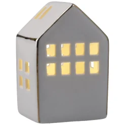 Discount LED-Haus Mit Goldrand, 9.5 Cm Lichterwelt|Deko-Objekte