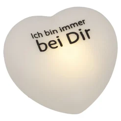 Hot LED-Herz Mit Spruch, Bei Dir, Weiß Geschenkideen|Lichterwelt