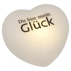 Outlet LED-Herz Mit Spruch, Mein Glück, Weiß Geschenkideen|Lichterwelt