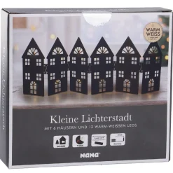 Discount LED-Häuser, Klappbar, Schwarz Lichterwelt|Weihnachtsbeleuchtung